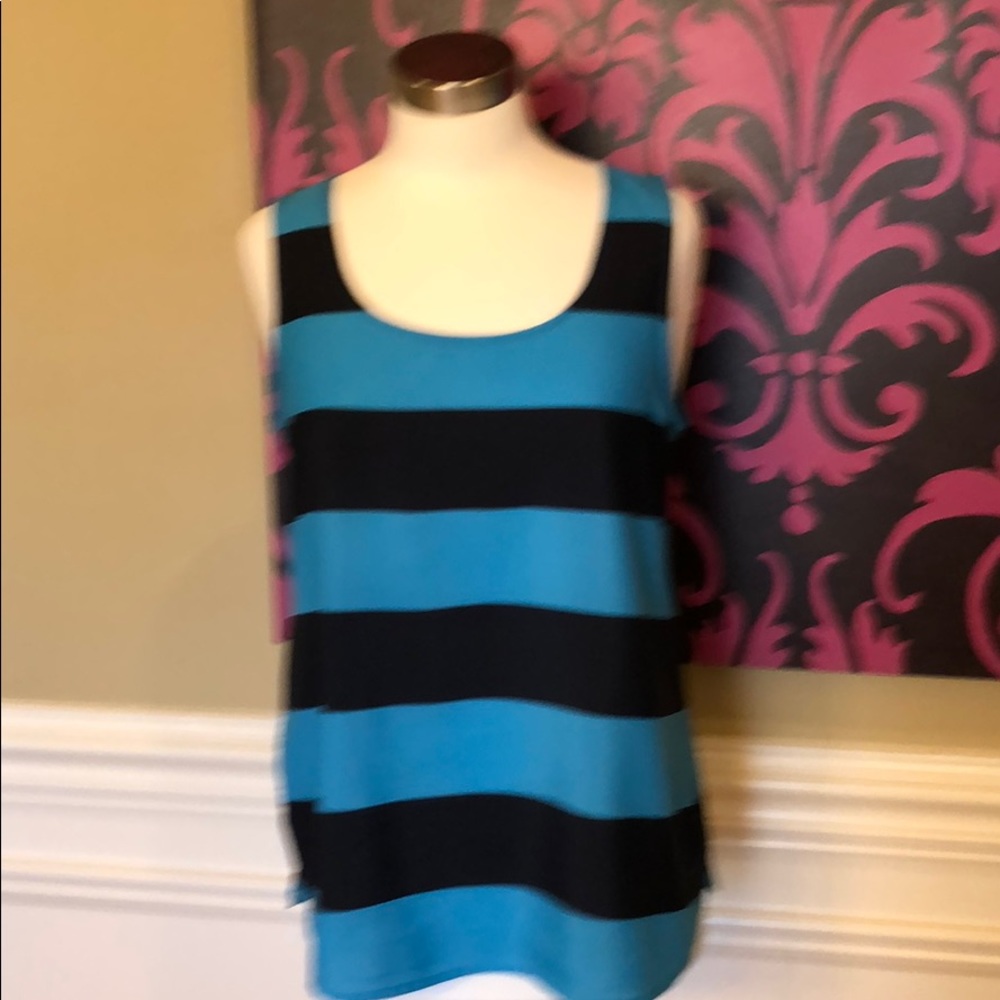 Loft Navy & Blue Stripe Shell